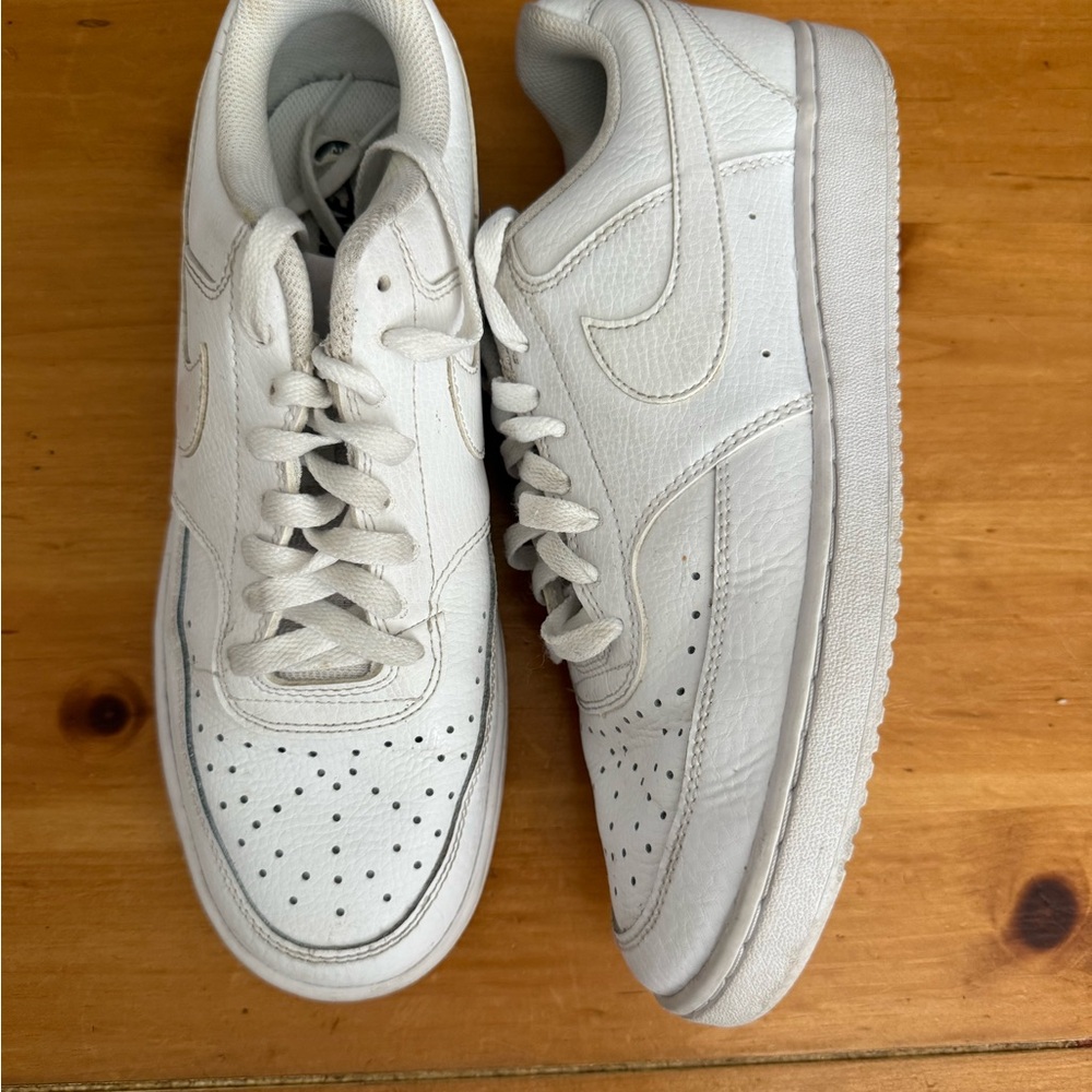 Nike White Low-Top Leather Sneakers